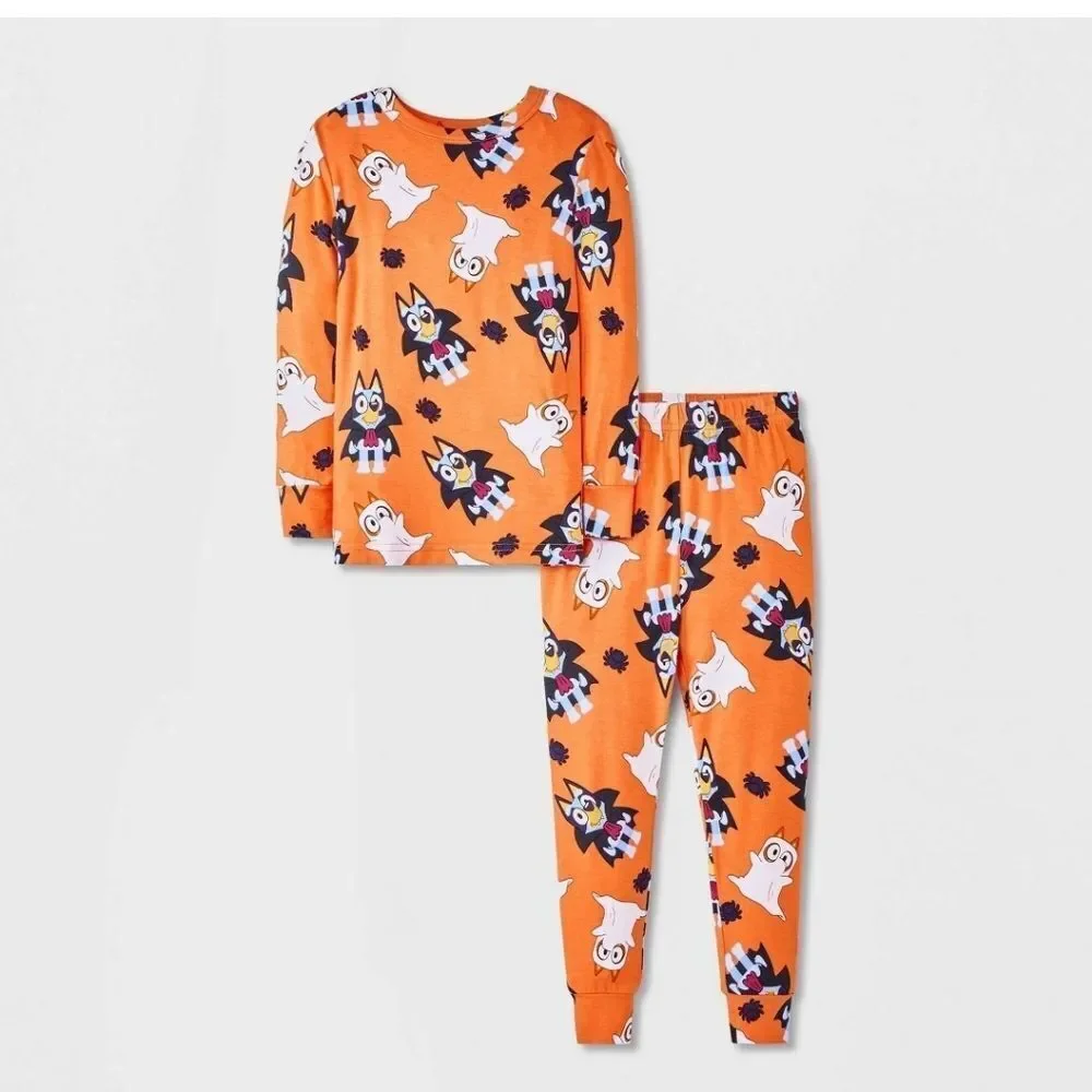 Nwt Unisex Girls And Boys Bluey Halloween Viscose Pajama Set, SIZE 12 months